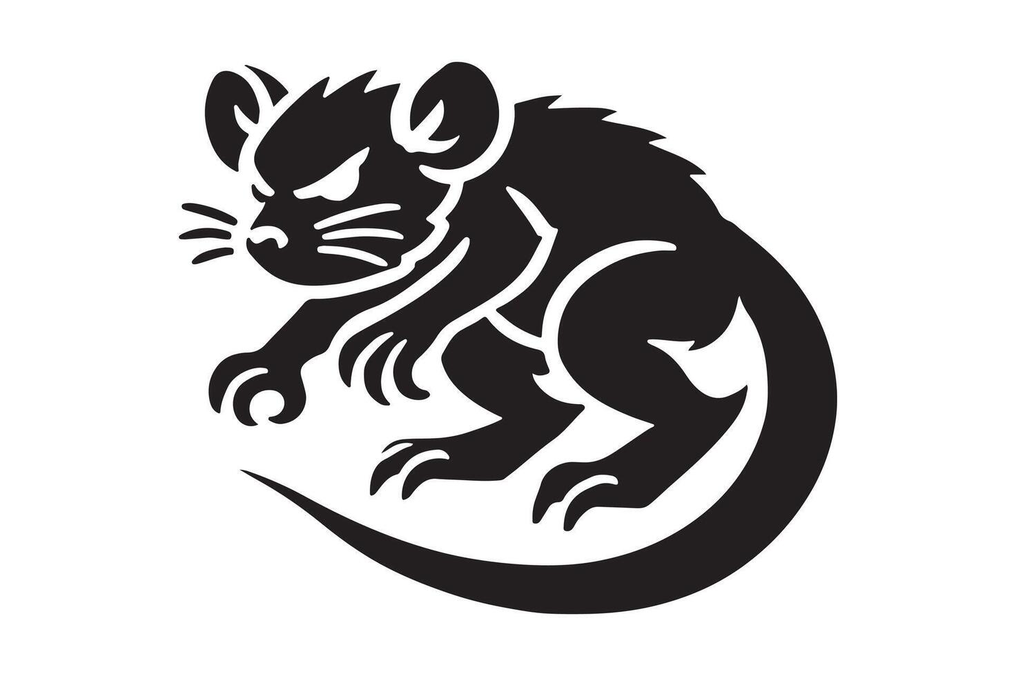 Wild Tasmanian Devil Silhouette Nature-Inspired Art vector