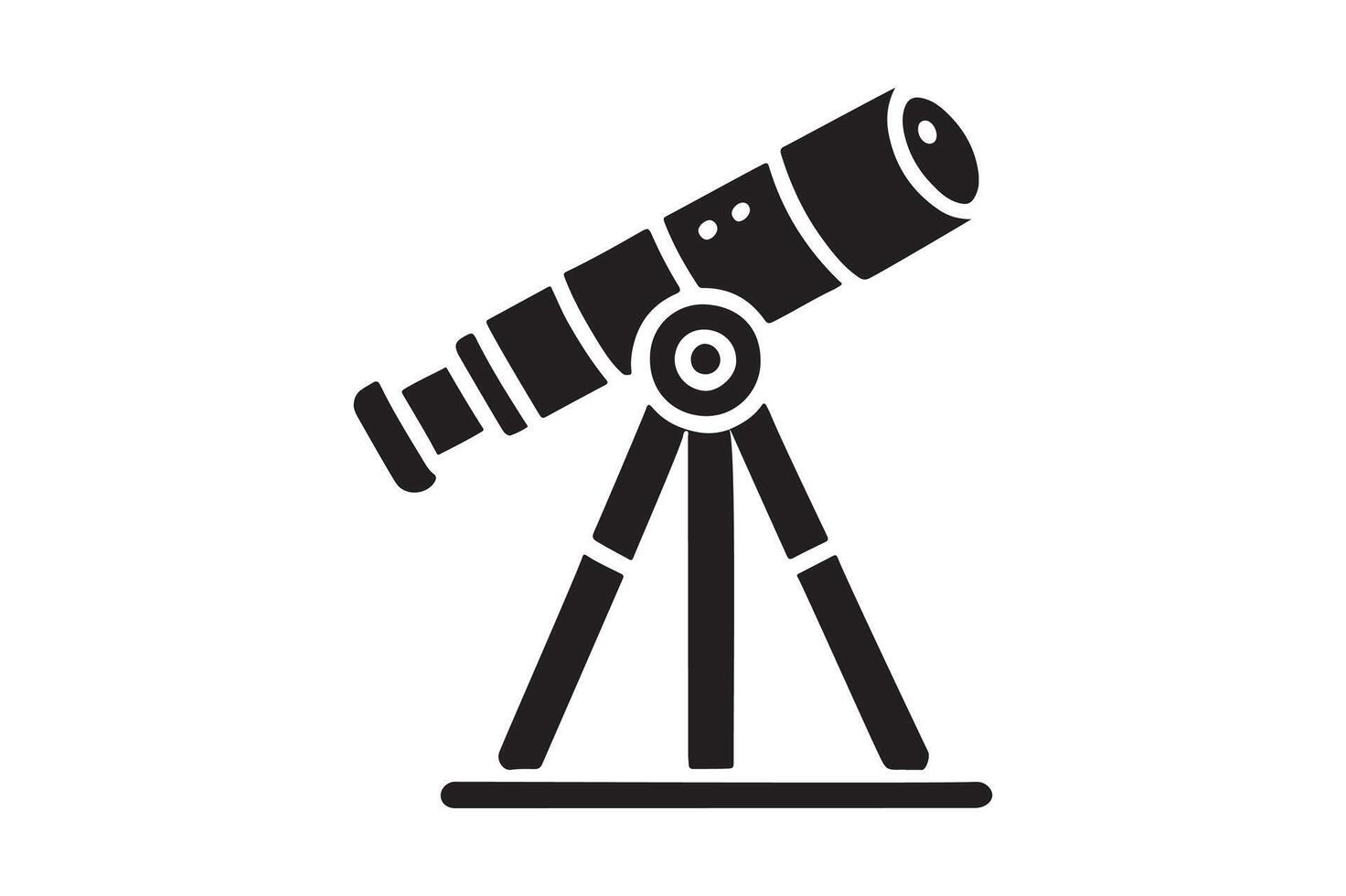 Sleek Telescope Outline Black Silhouette for Astronomy vector