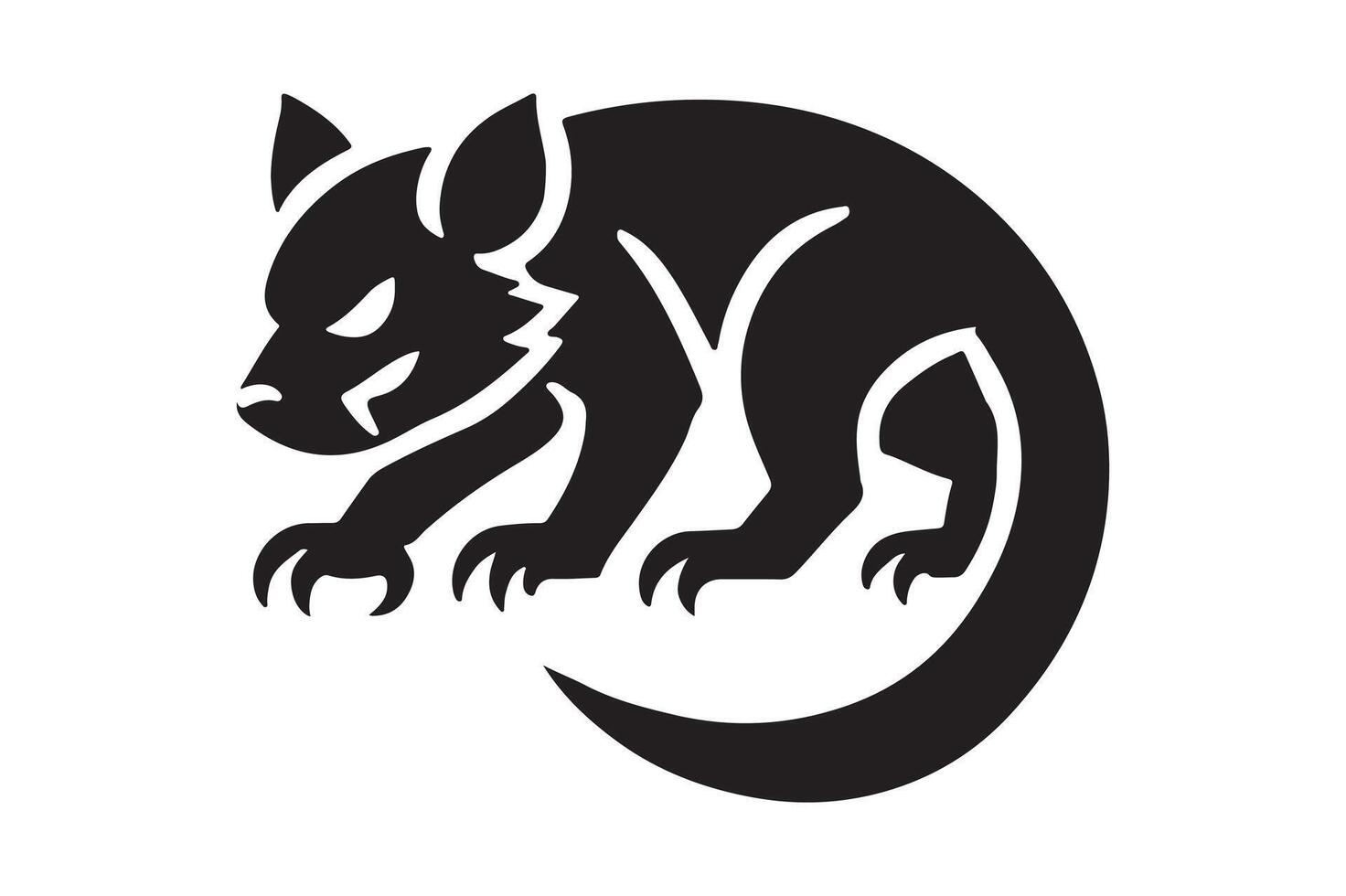 Modern Tasmanian Devil Silhouette Elegant Black Art vector