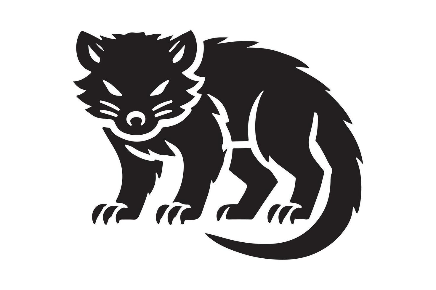 Tasmanian Devil Art Simple Black Silhouette Design vector