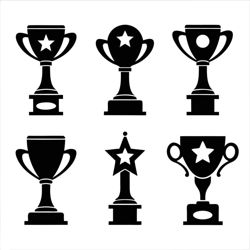 Elegant Trophy Silhouettes Collection vector