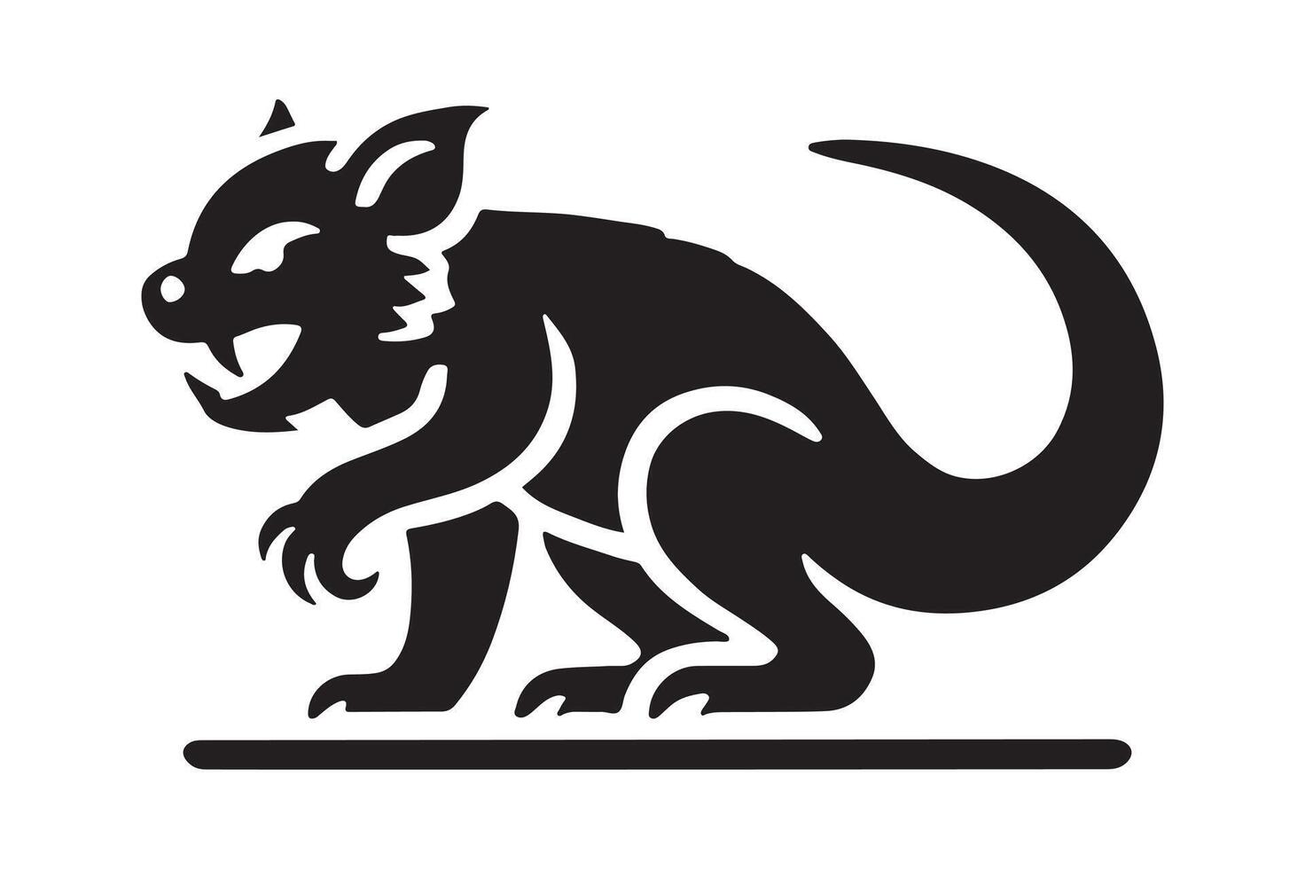Simple Tasmanian Devil Silhouette Minimalist Black Art vector