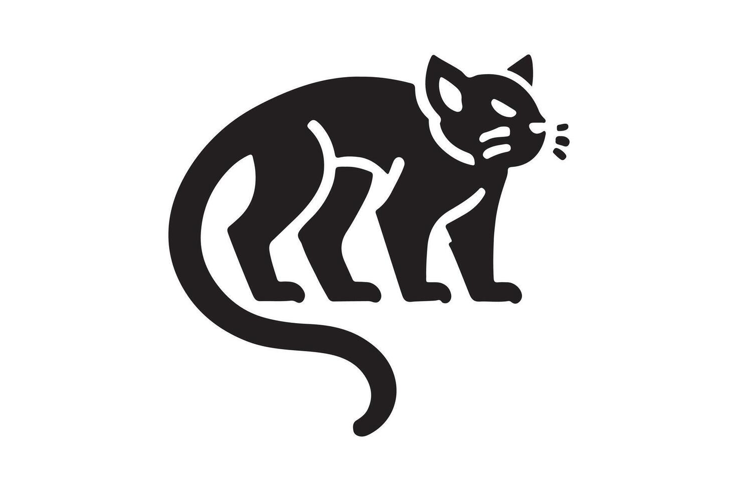 Stylized Tasmanian Devil Silhouette Bold Black Graphic vector