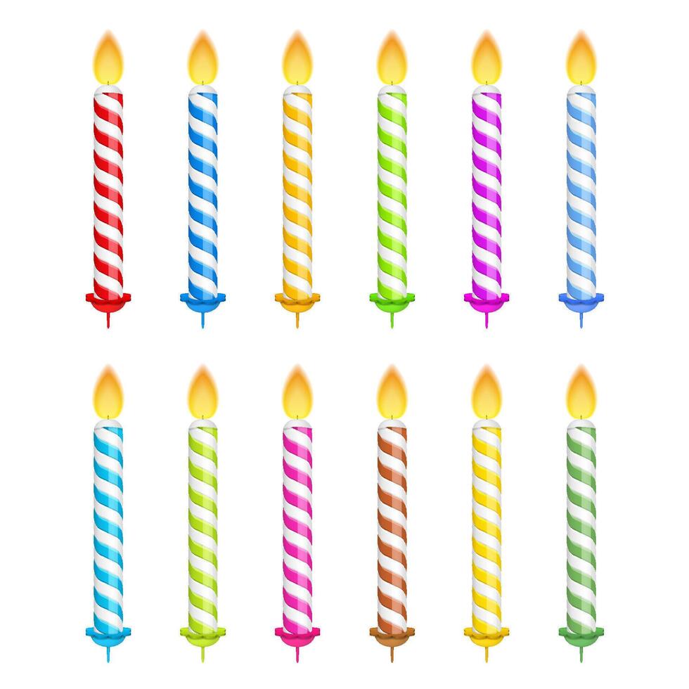 Birthday candles set isolated on white background vector