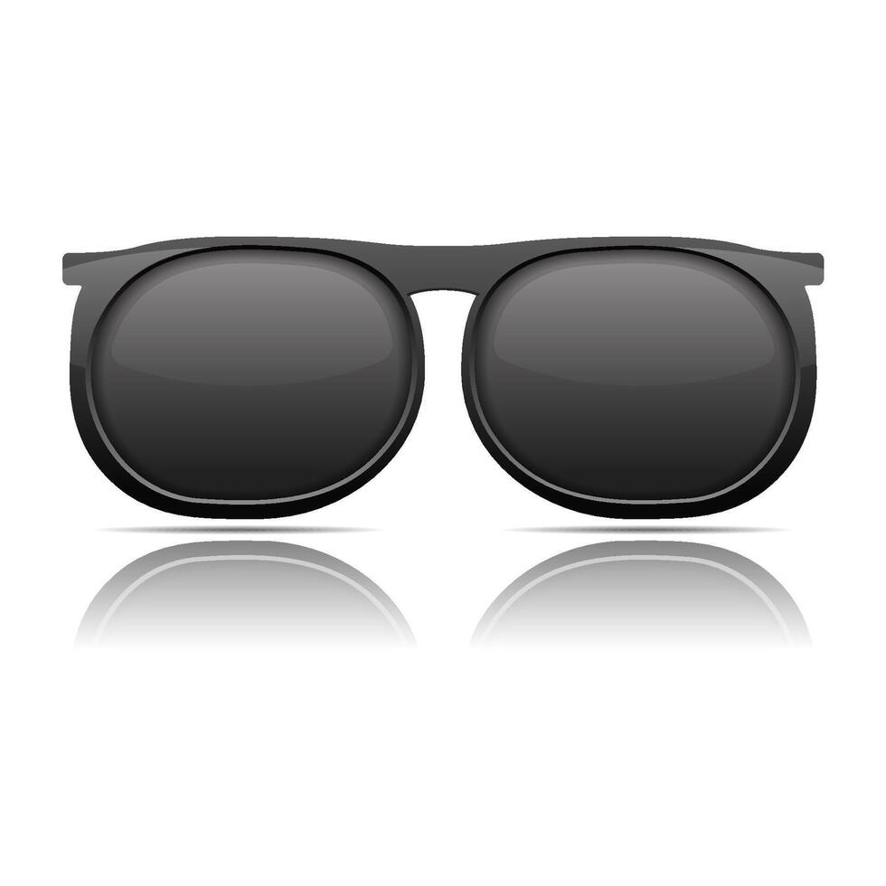 Sunglasses with reflection on white background vector