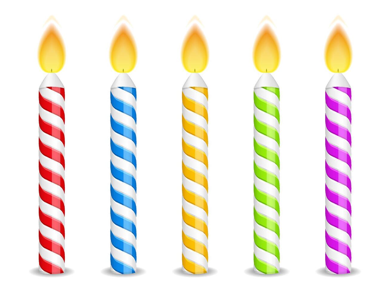 Birthday candles on white background vector