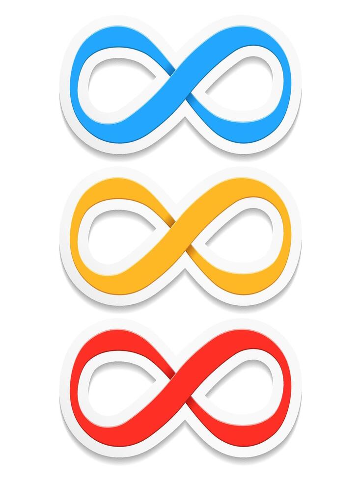 Infinity symbols set vector