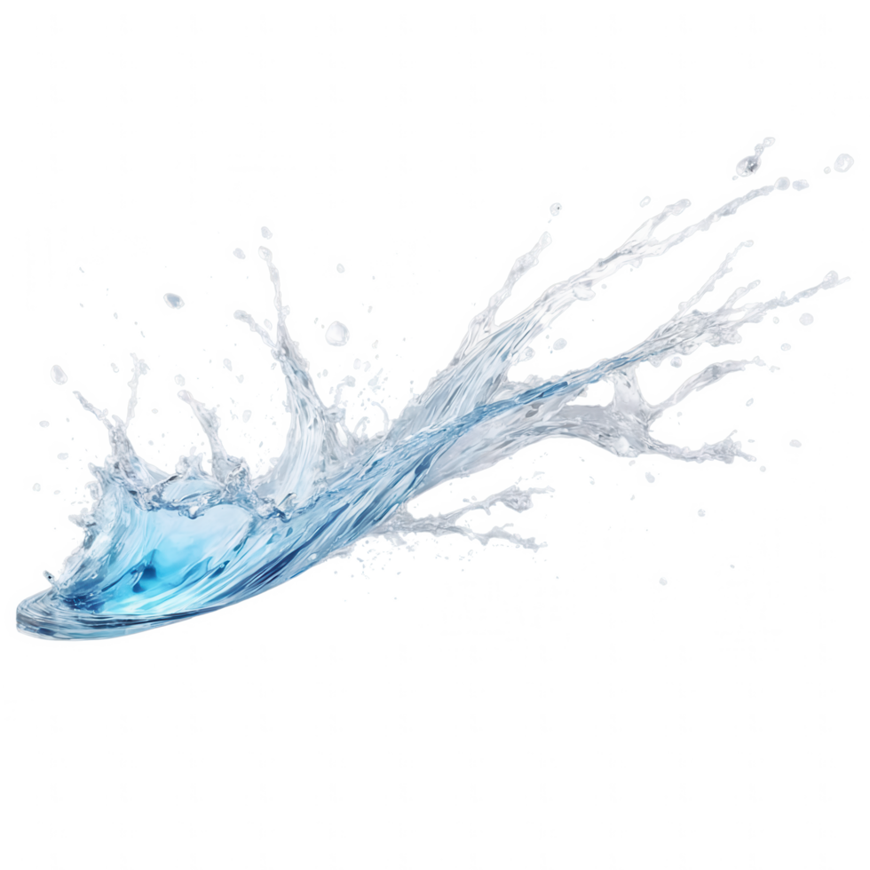 Water splash impacting a surface, creating a dynamic, abstract form. png