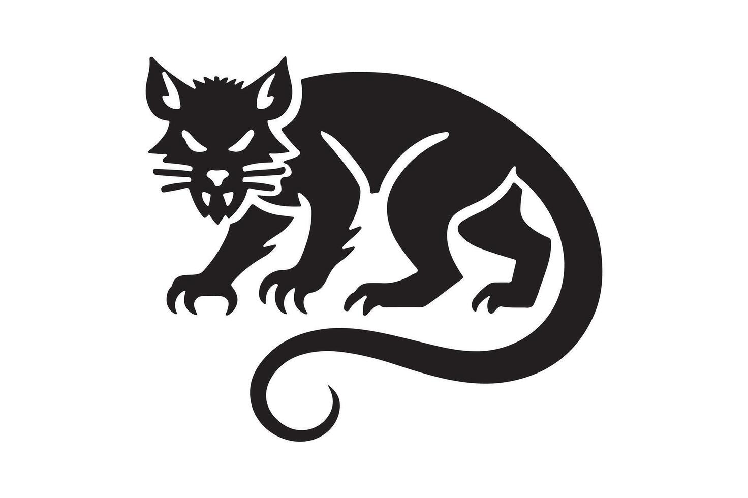 Tasmanian Devil Profile Clean Black Silhouette Illustration vector