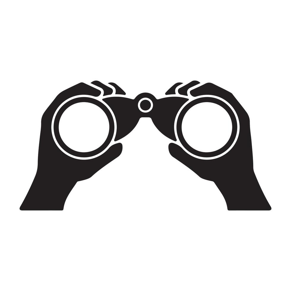 Binoculars on white background vector