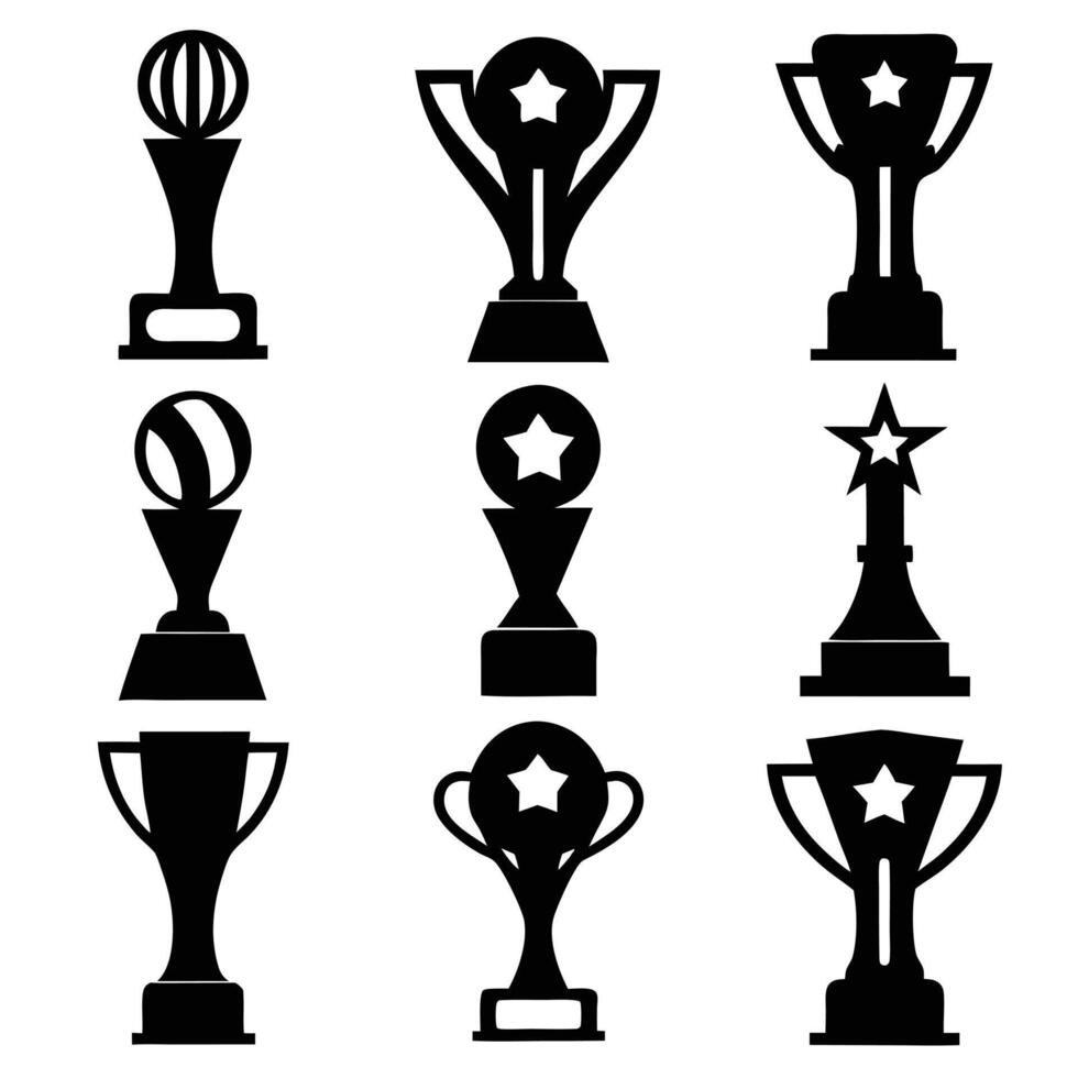 Symbol of Success Silhouette Trophies vector