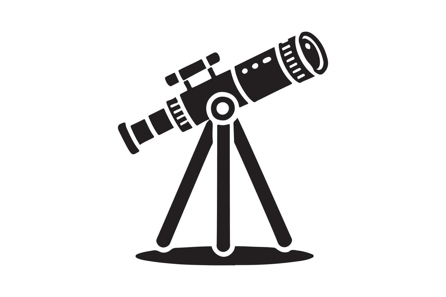 Modern Telescope Silhouette Minimalist Black Art vector