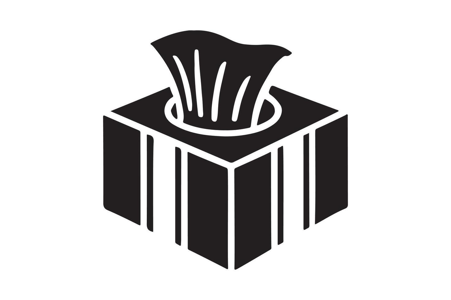 Elegant Tissue Box Icon Simple Black Illustration vector