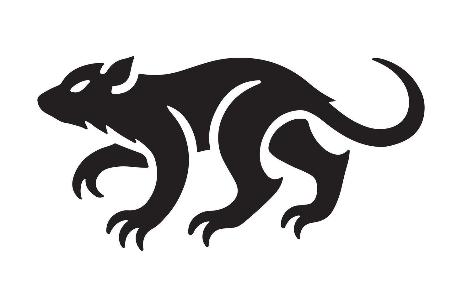 Tasmanian Devil Icon Clean Black Silhouette vector