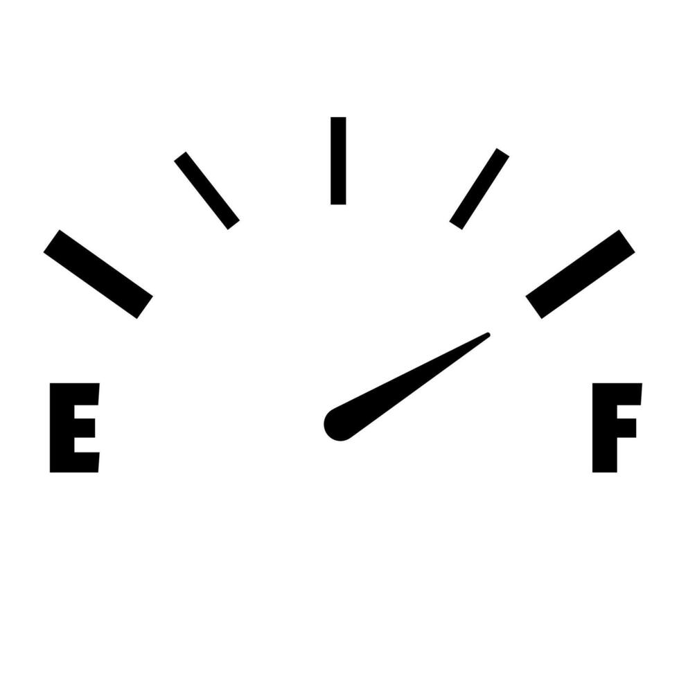 simple Fuel indicator scale. Car dial petrol gasoline dashboard vector