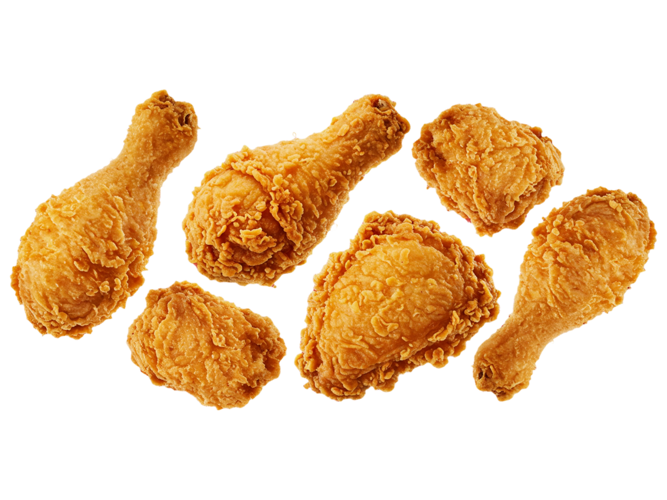 Delicious, Tasty, Flying Fried Chicken Isolated on a Transparent Background png