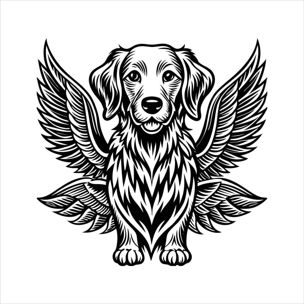 Angel Golden Retriever vector
