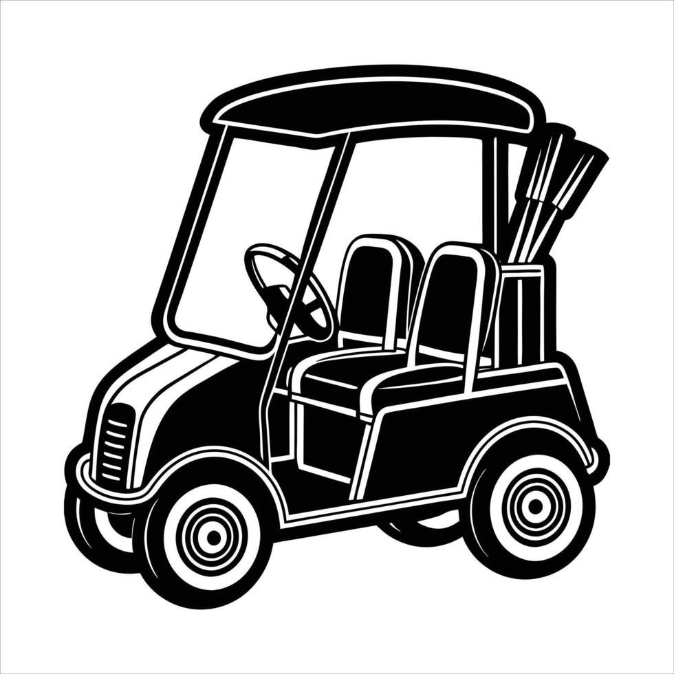 Minimalist Golf Cart vector