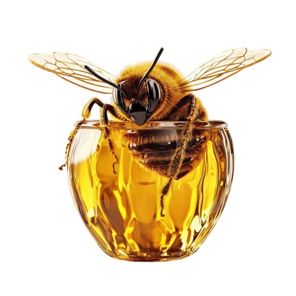 Honeybee on Honey Drop png