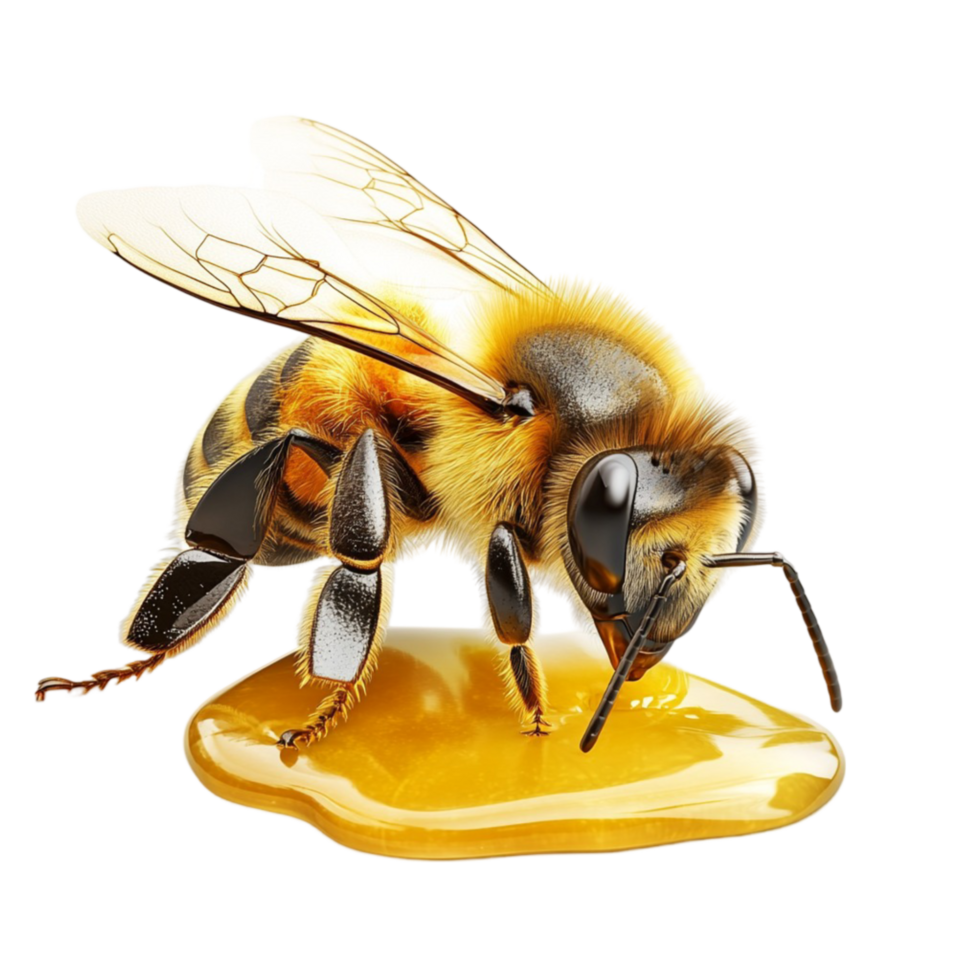 Honeybee on Golden Honeycomb png