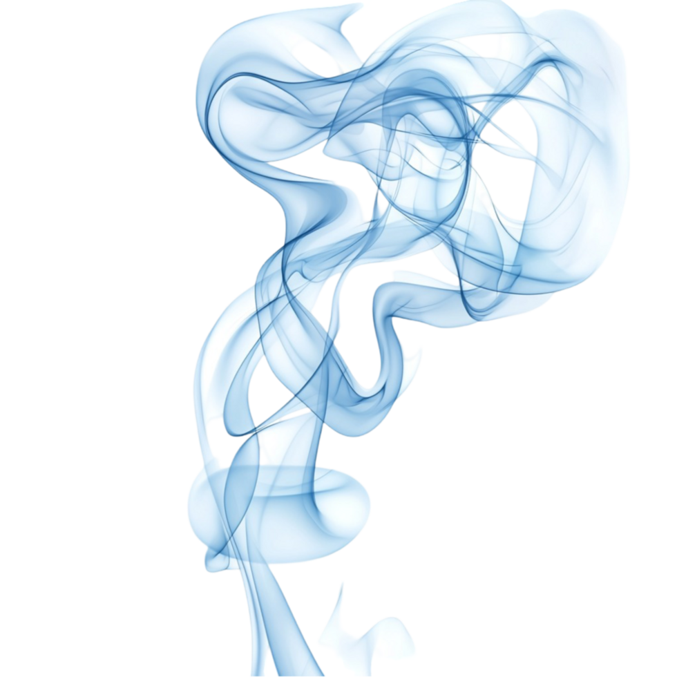 Delicate Light Blue Smoke Flow on Transparent Background png