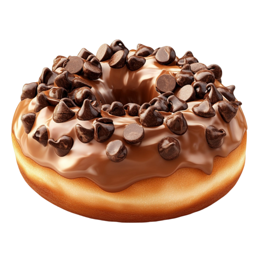 Chocolate Chip Donut with Frosting png