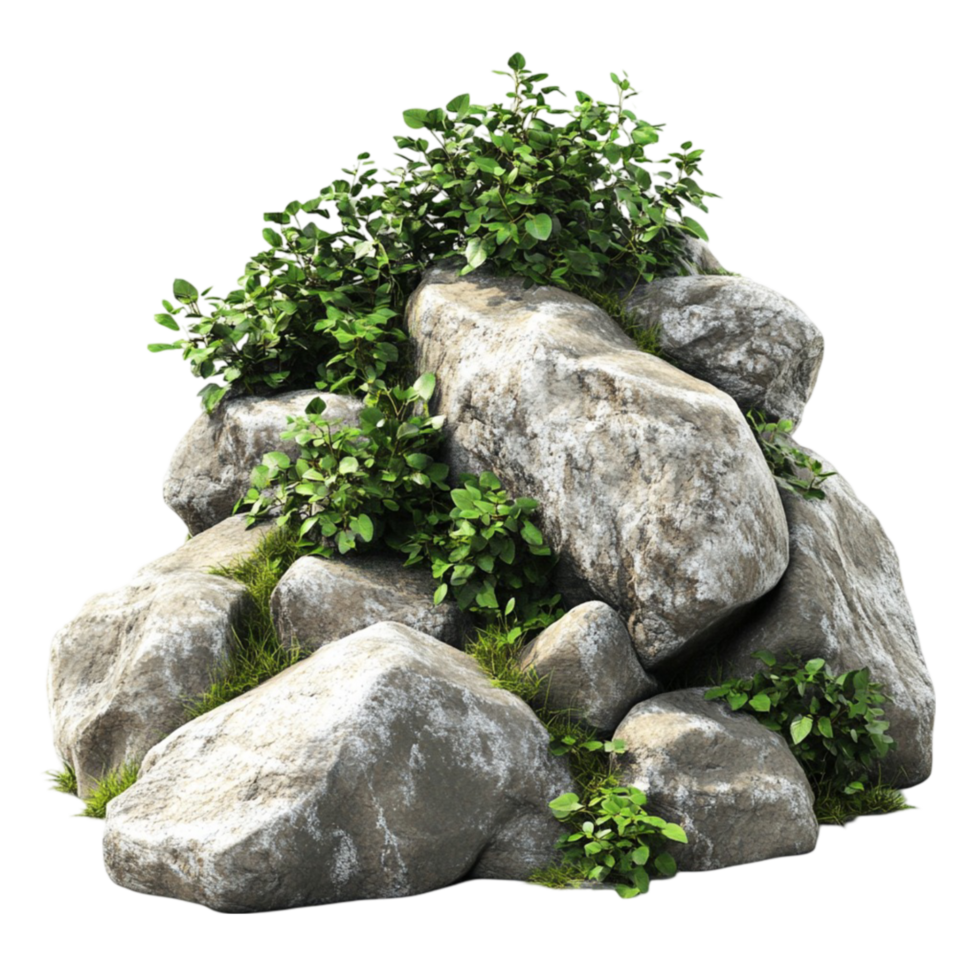 Rock Formation with Greenery png