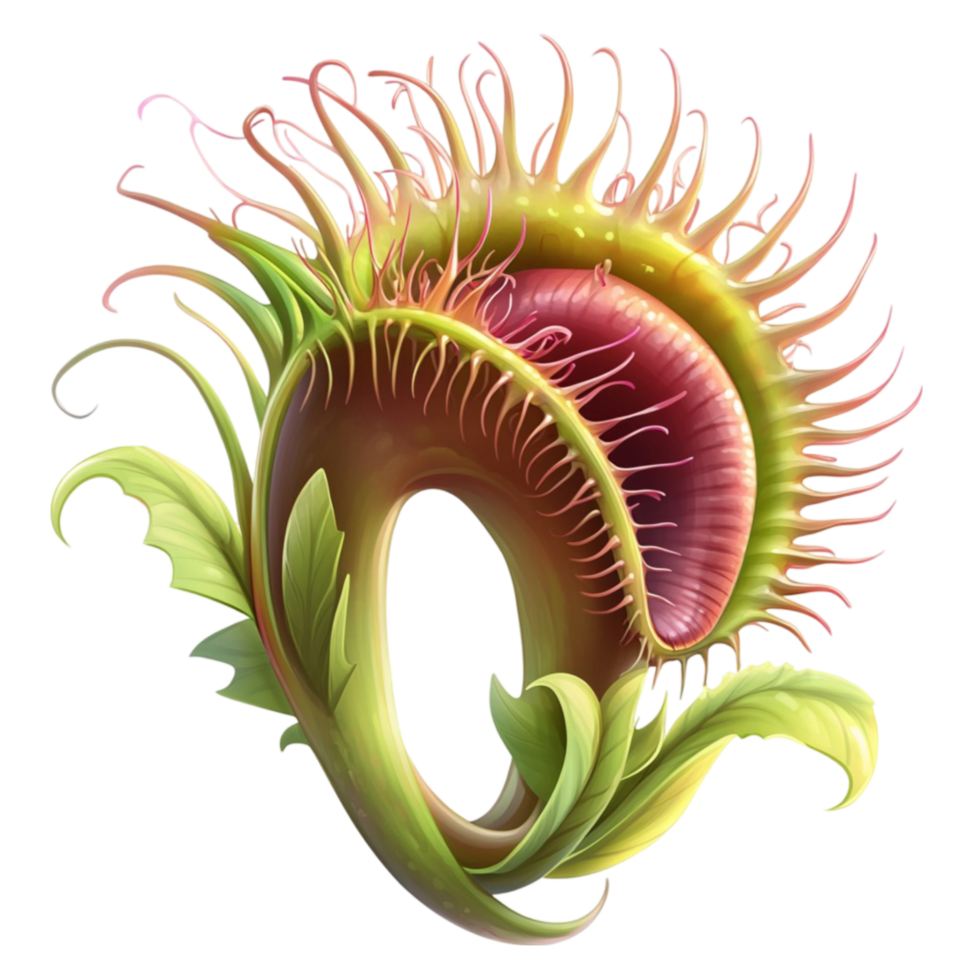 Illustration of a Green Venus Flytrap Plant png