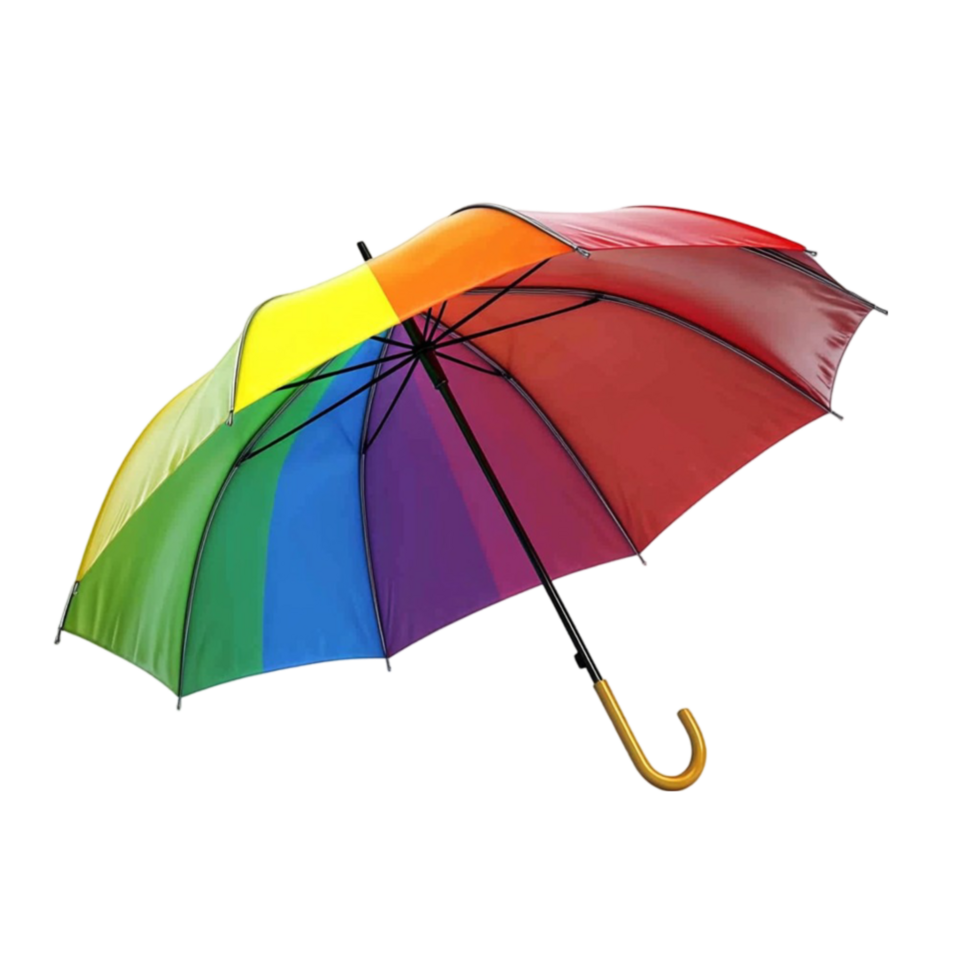 Vibrant Rainbow Umbrella Open png