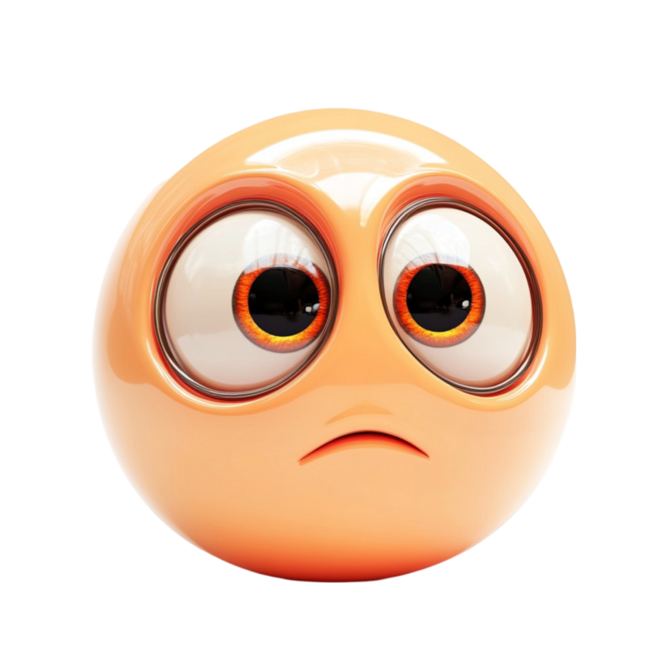 Worried Face Emoji with Big Eyes png
