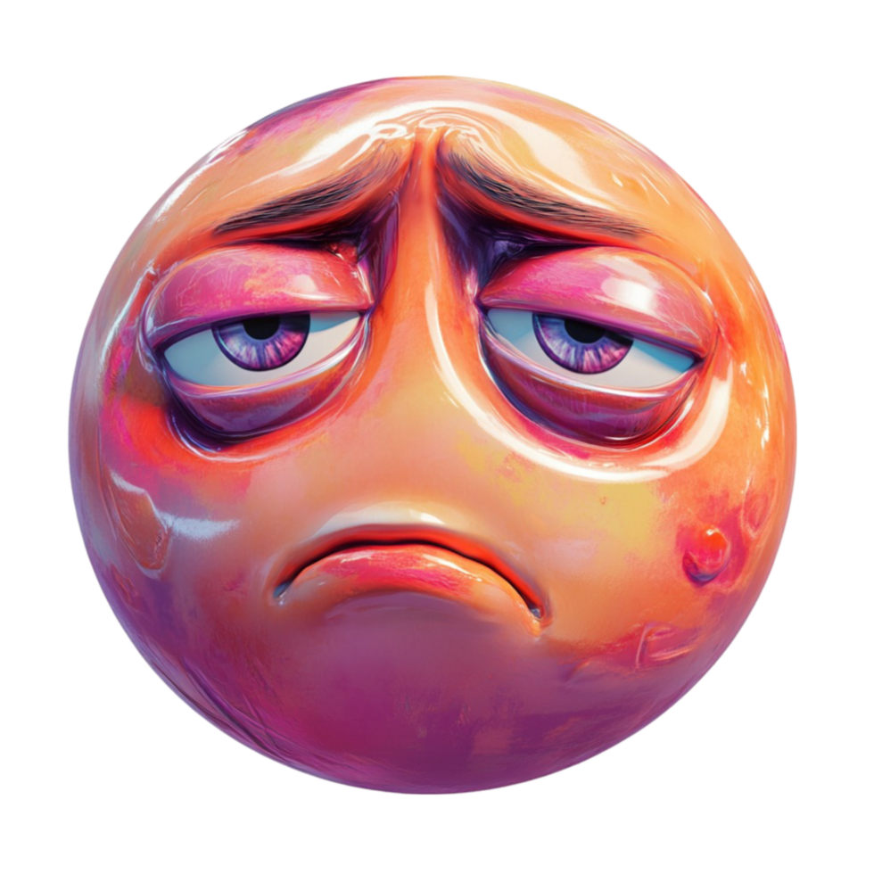 Moody Face Emoji with Tired Expression png