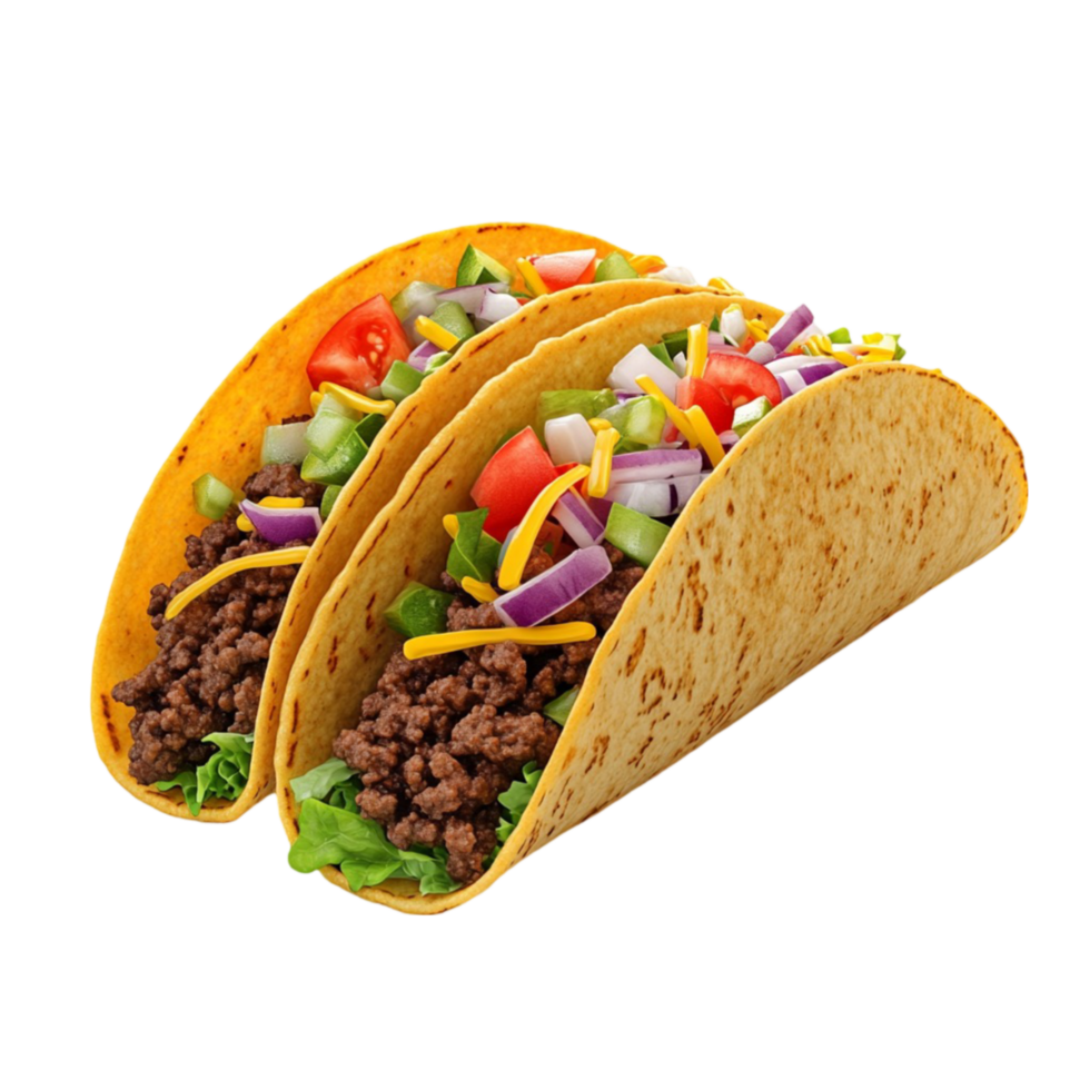 Double Tacos with Fresh Ingredients png