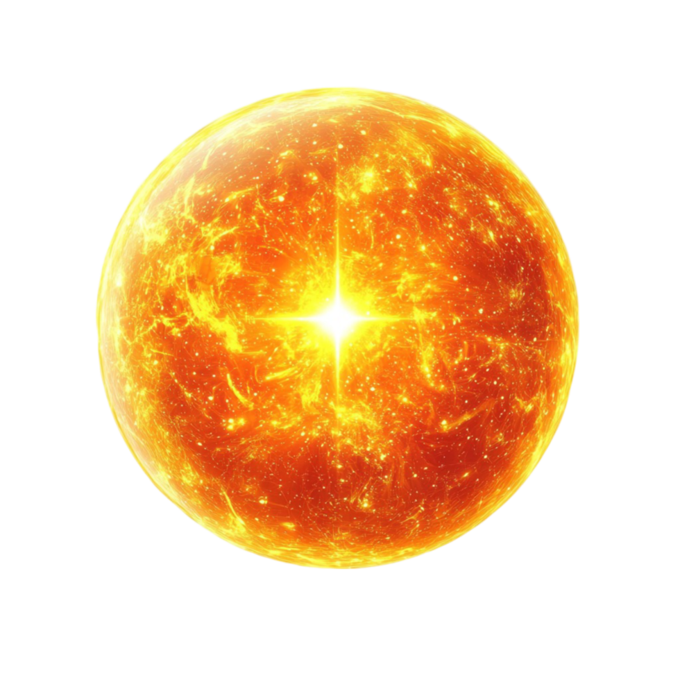 Fiery Sun with Plasma Waves png