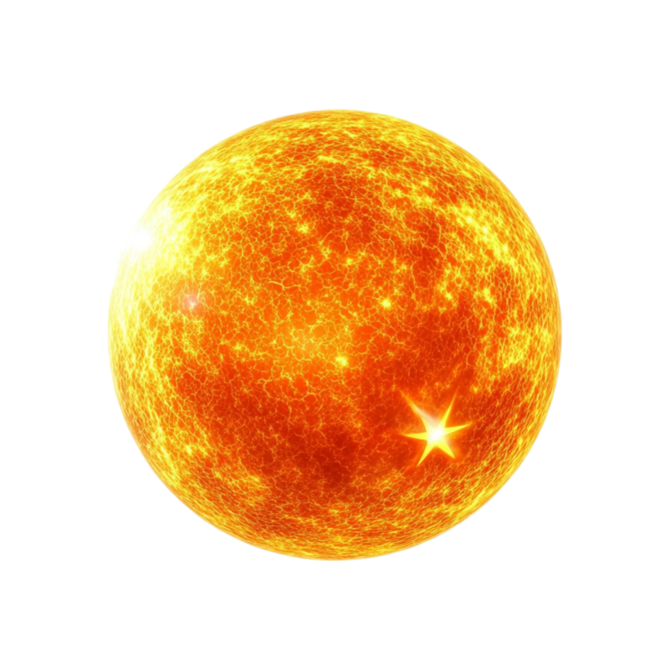 Fiery Sun with Solar Flares png