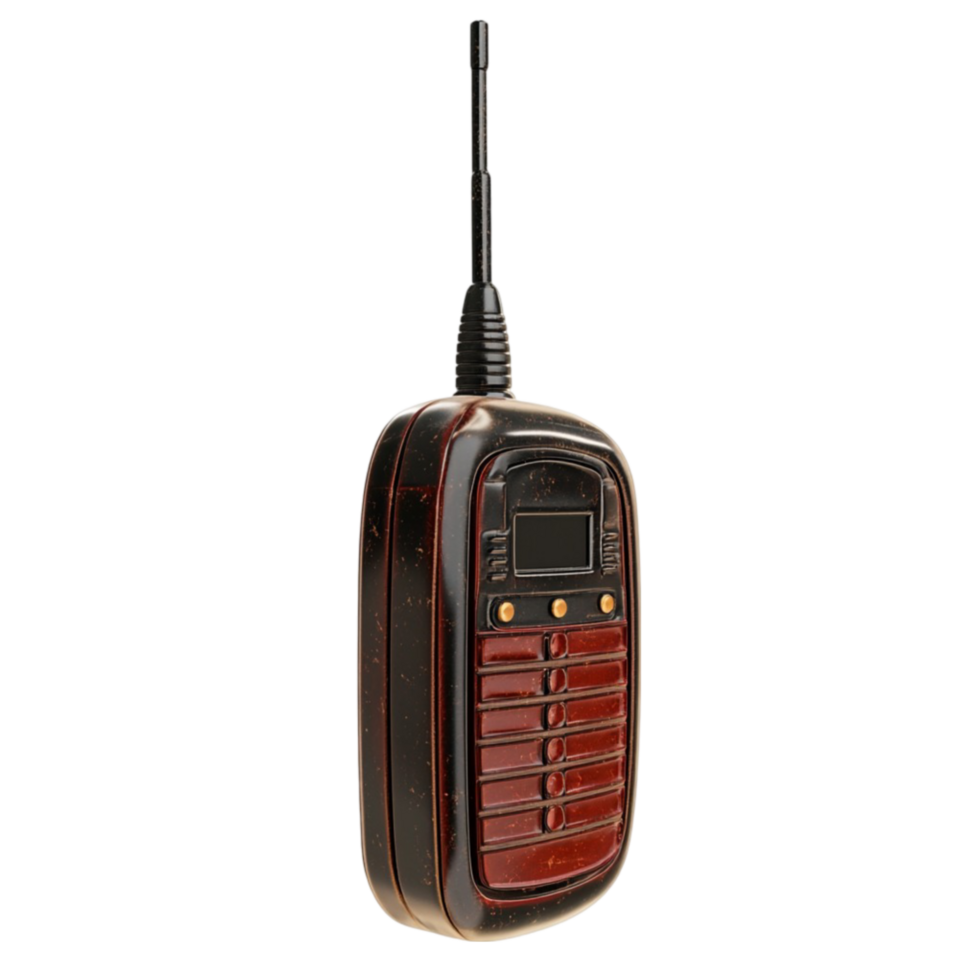 Classic Vintage Walkie Talkie Radio with Retro Design png