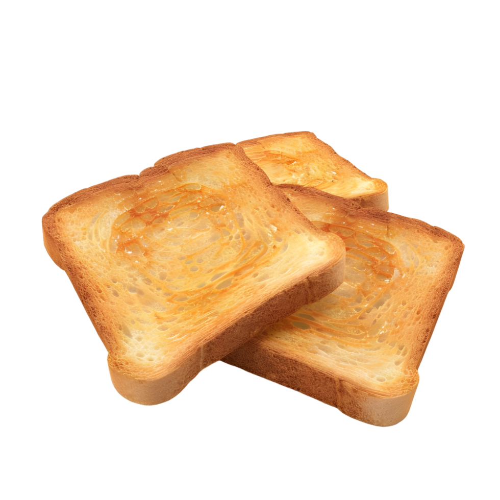 Crisp toast with golden-brown edges, isolated on a transparent background png