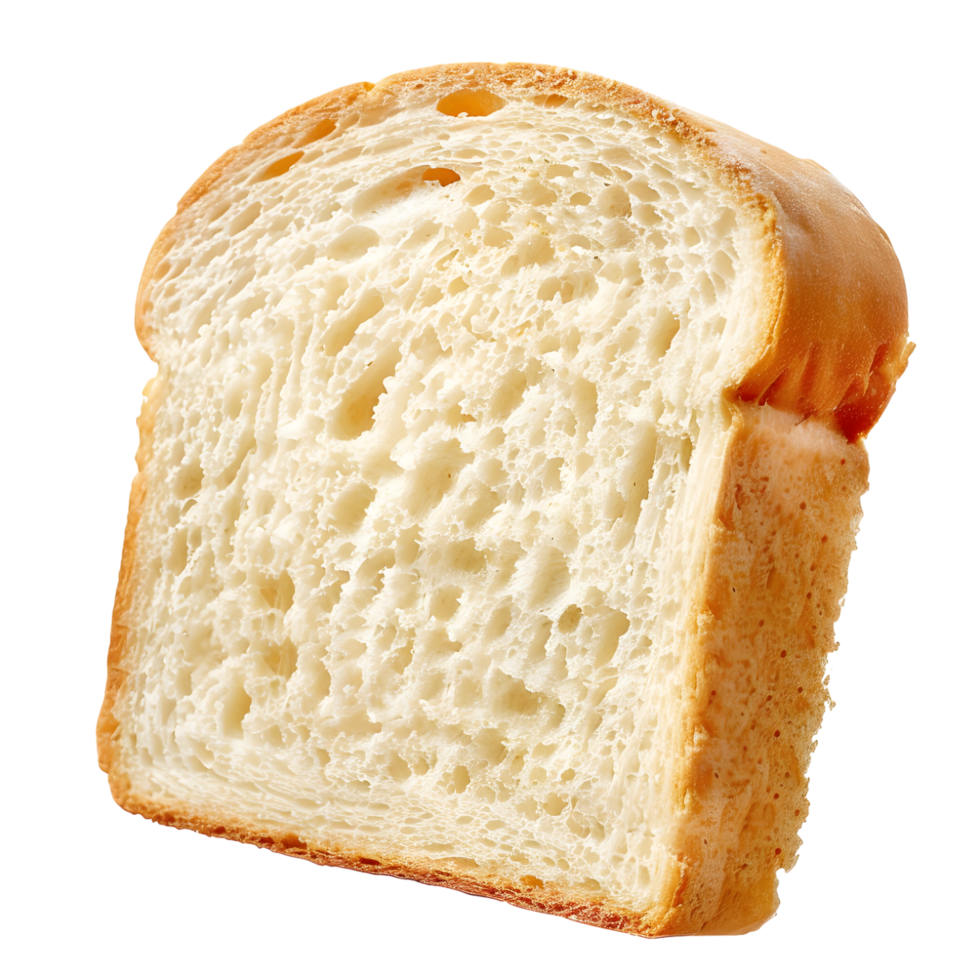 Loaf of bread with a soft and airy texture, isolated on a transparent background png