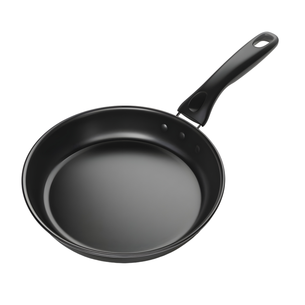 black frying pan on a transparent background png