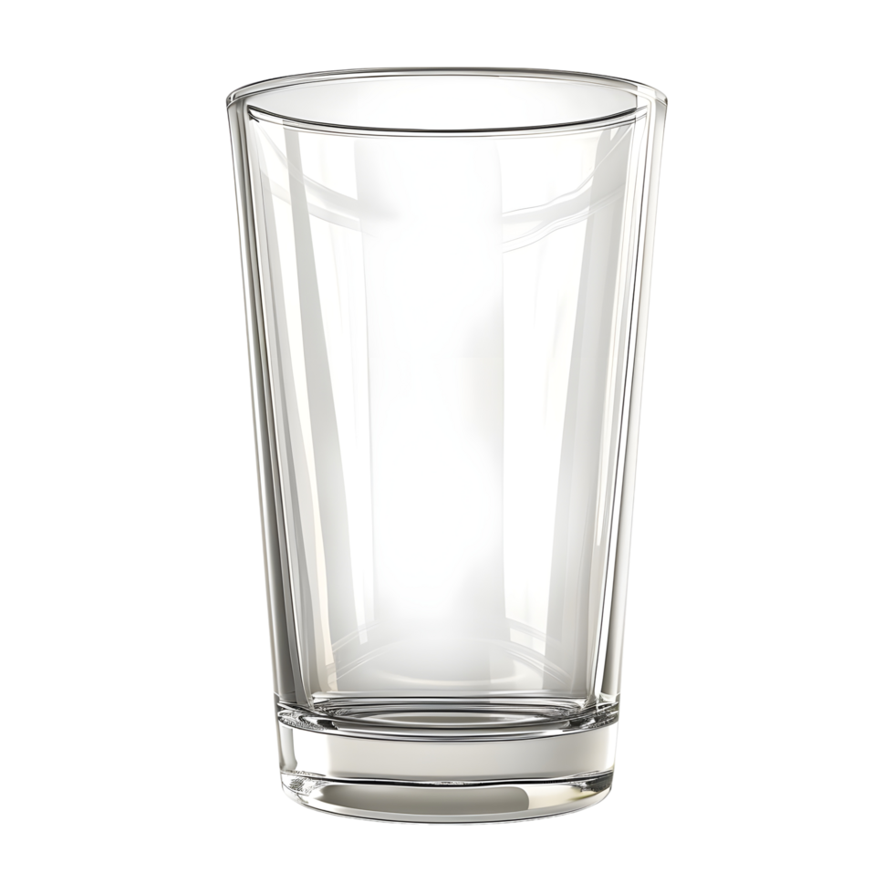Classic transparent glass with a minimalist style, isolated on a transparent background png