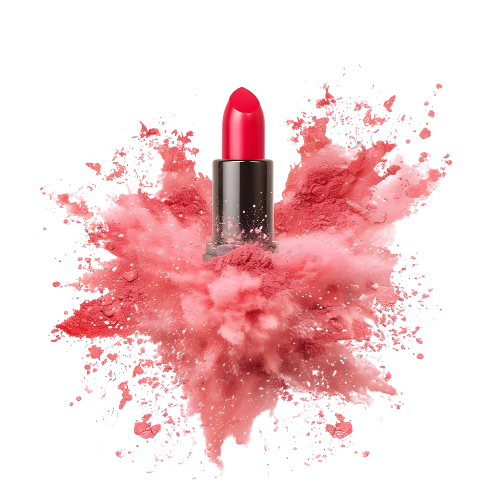 lipstick on white background with red splashes png