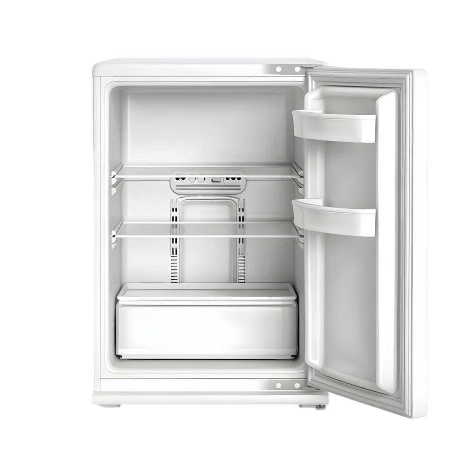 Full Open Refrigerator Isolated on Transparent Background png