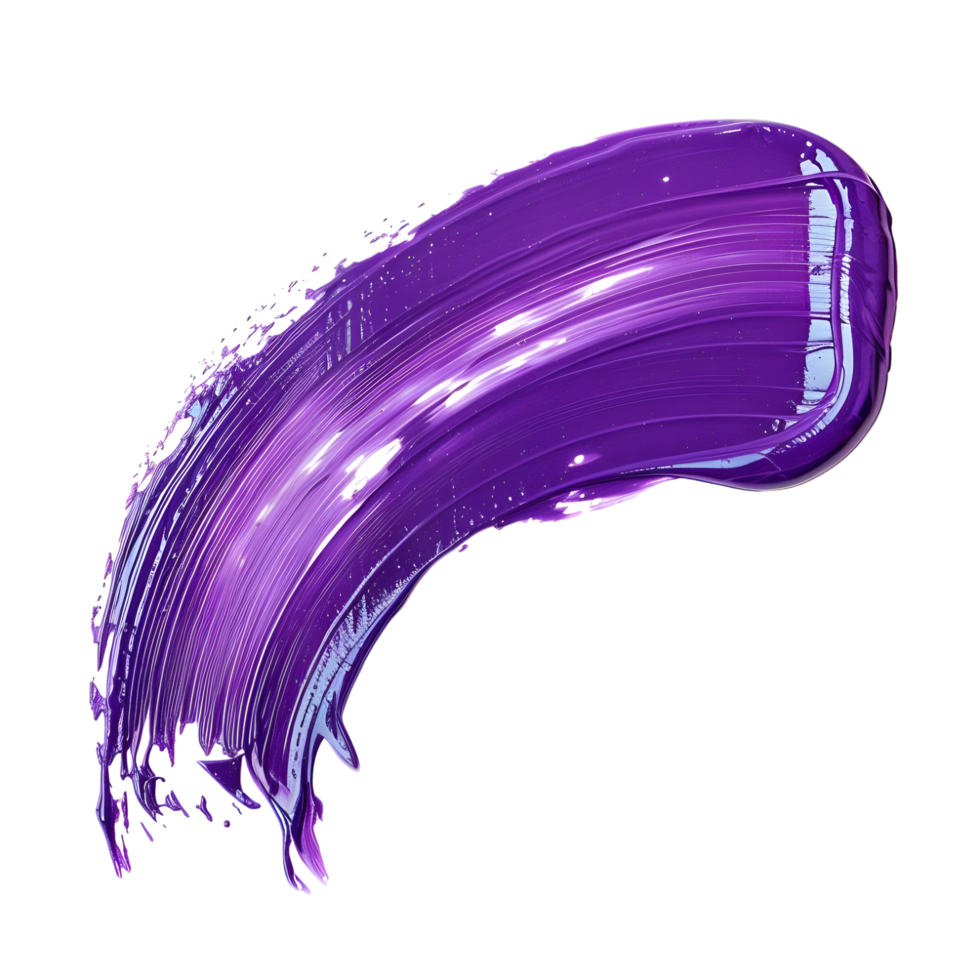 Abstract Purple Paint Stroke with Smooth Textures isolated on transparent background png