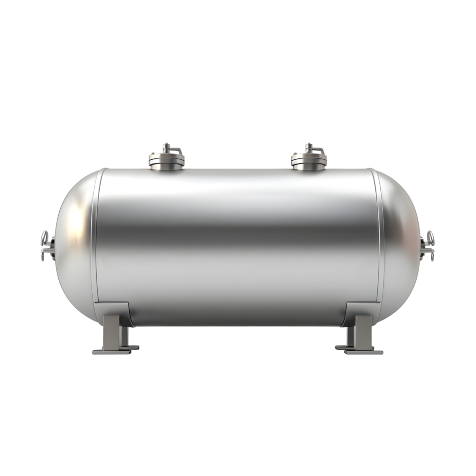 Metal Cylindrical Object with Two End Caps Isolated on Transparent Background png
