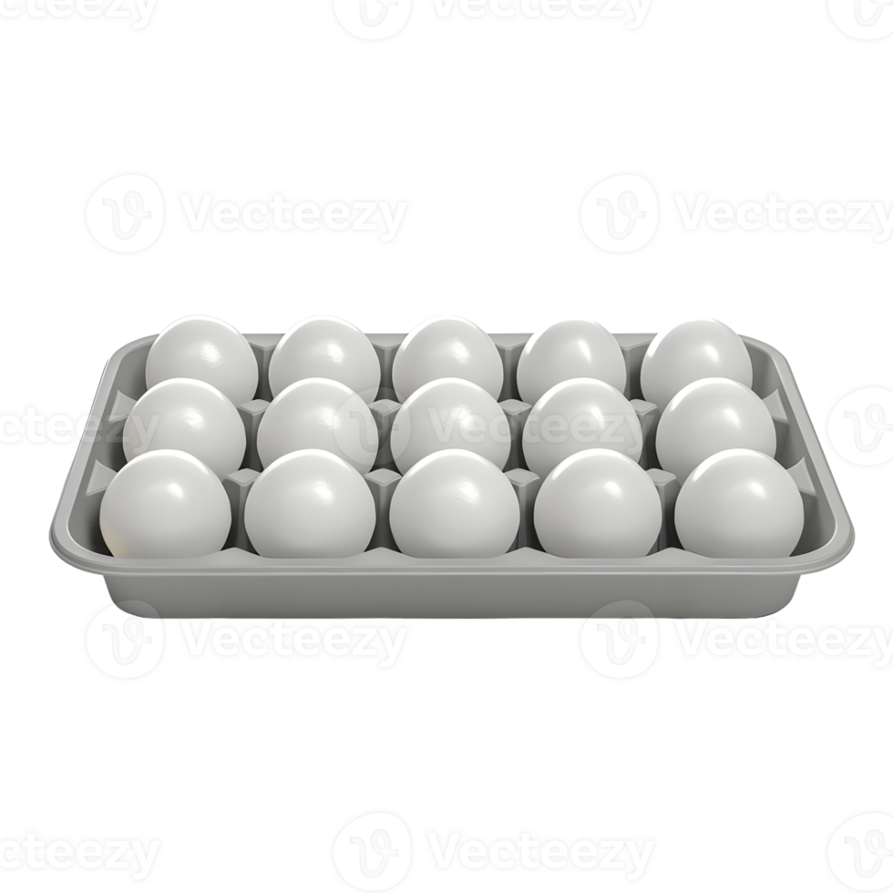 Egg Carton with Fresh White Eggs Isolated on Transparent Background png