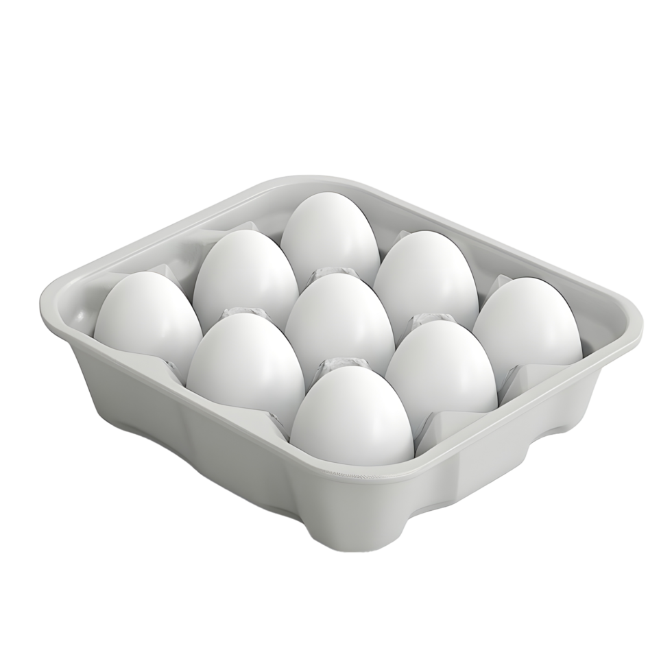 Carton Filled with White Eggs Isolated on Transparent Background png