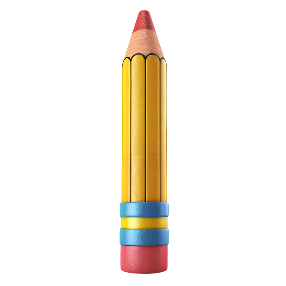 a pencil with a red and blue tip on a transparent background png