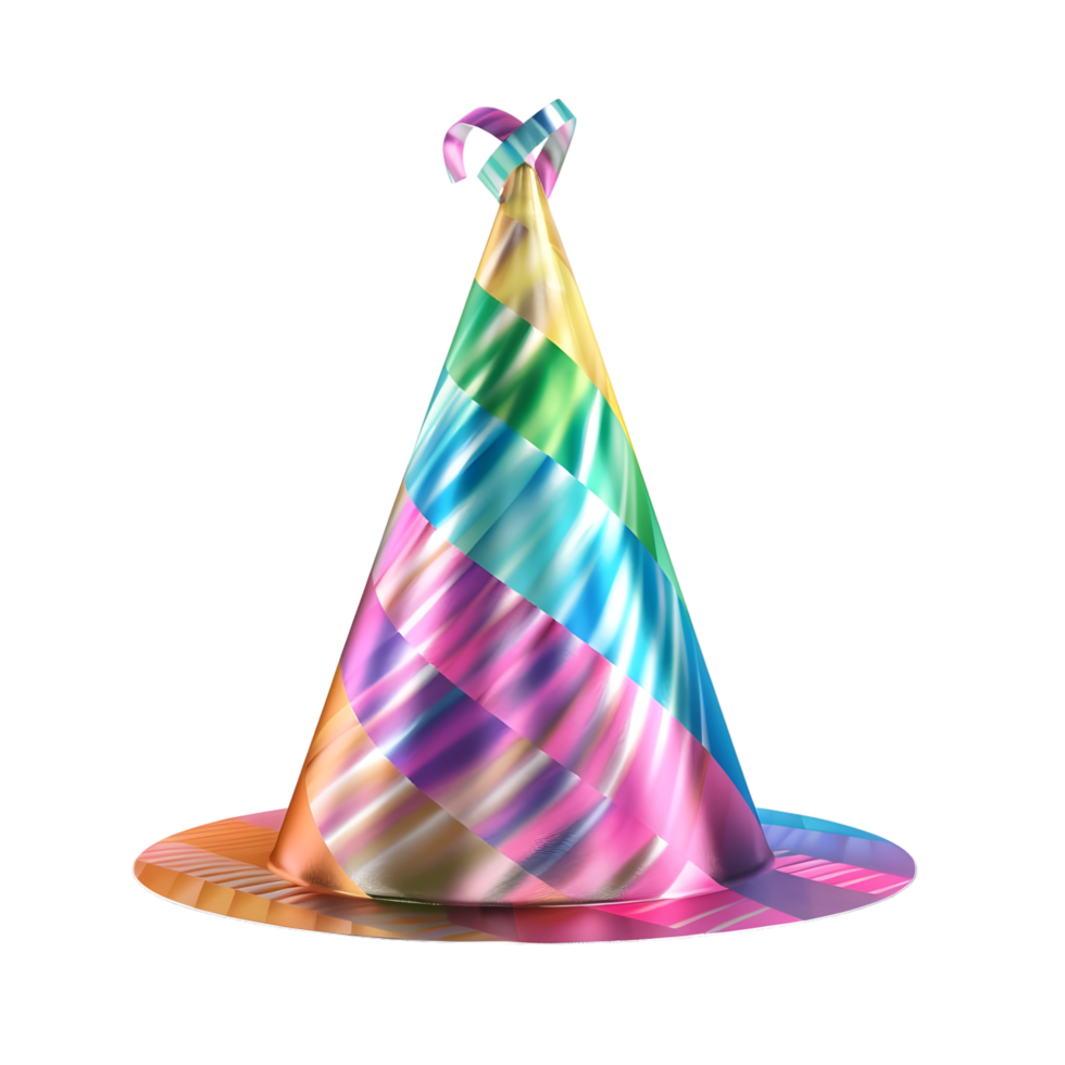 Colorful Party Hat Isolated on Transparent Background png