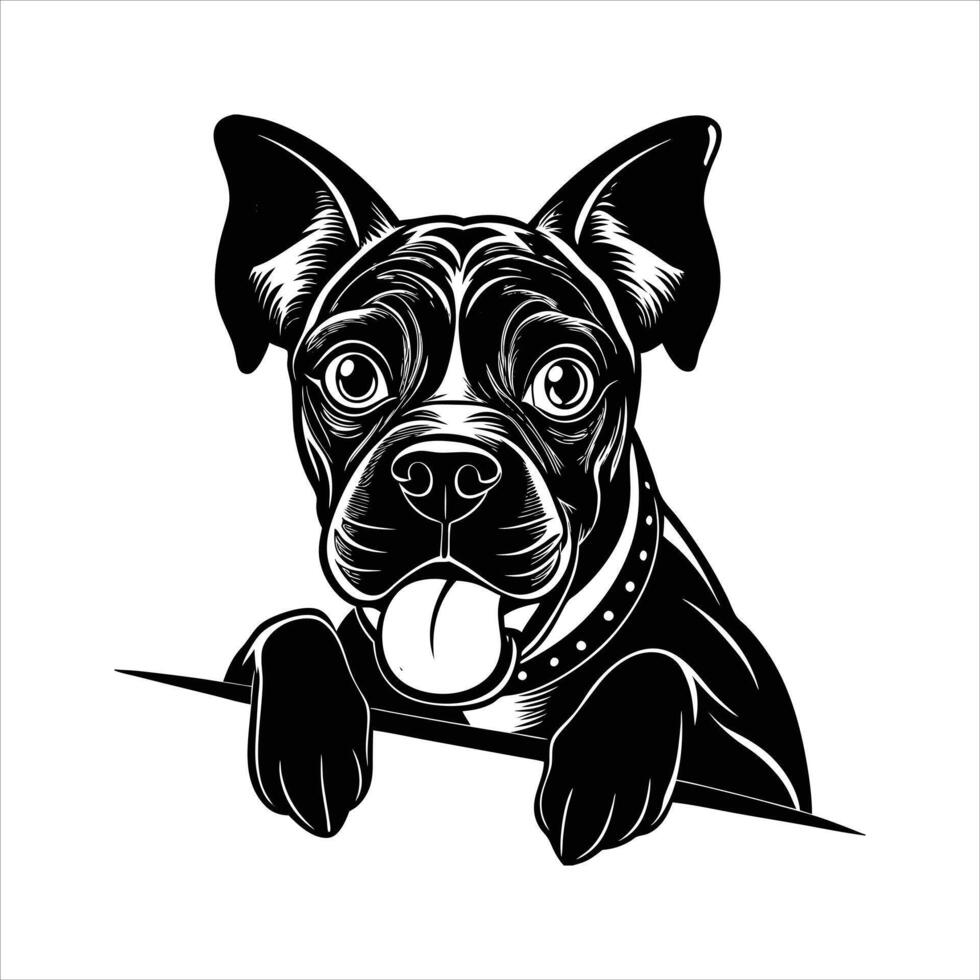 Dog Peeking Over vector