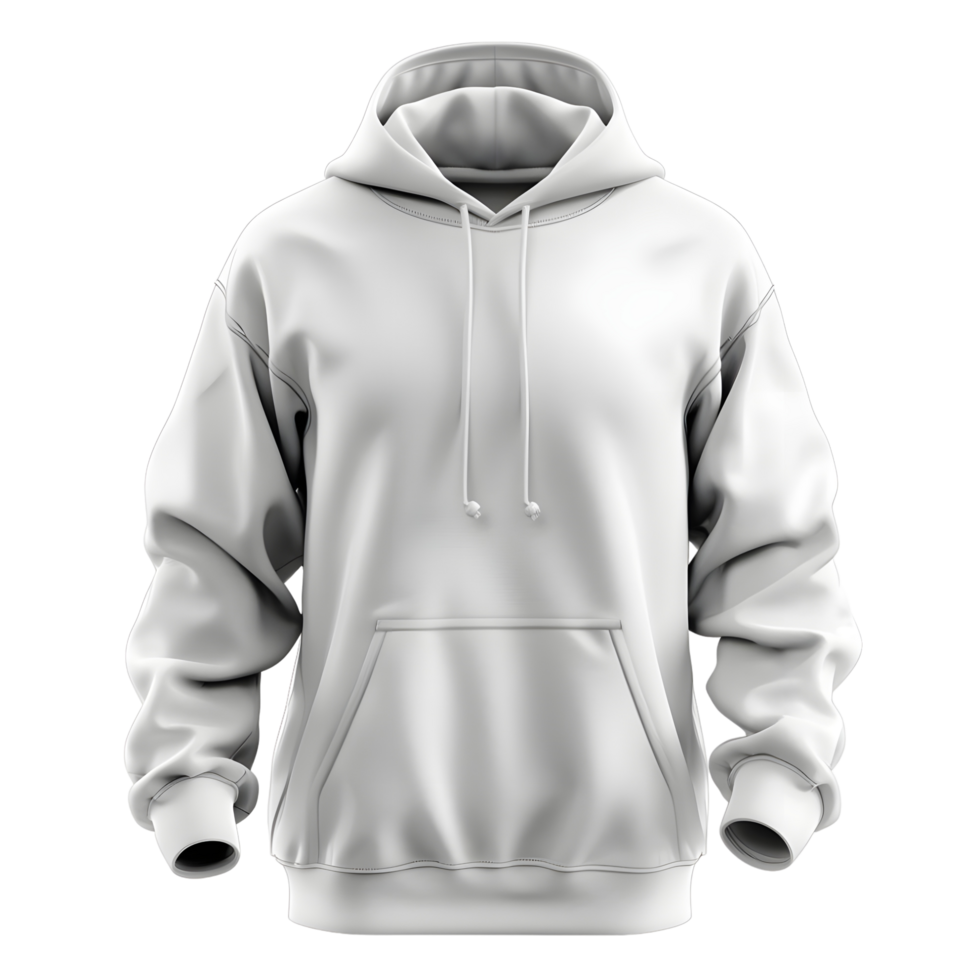 Plain White Hoodie Isolated on Transparent Background png