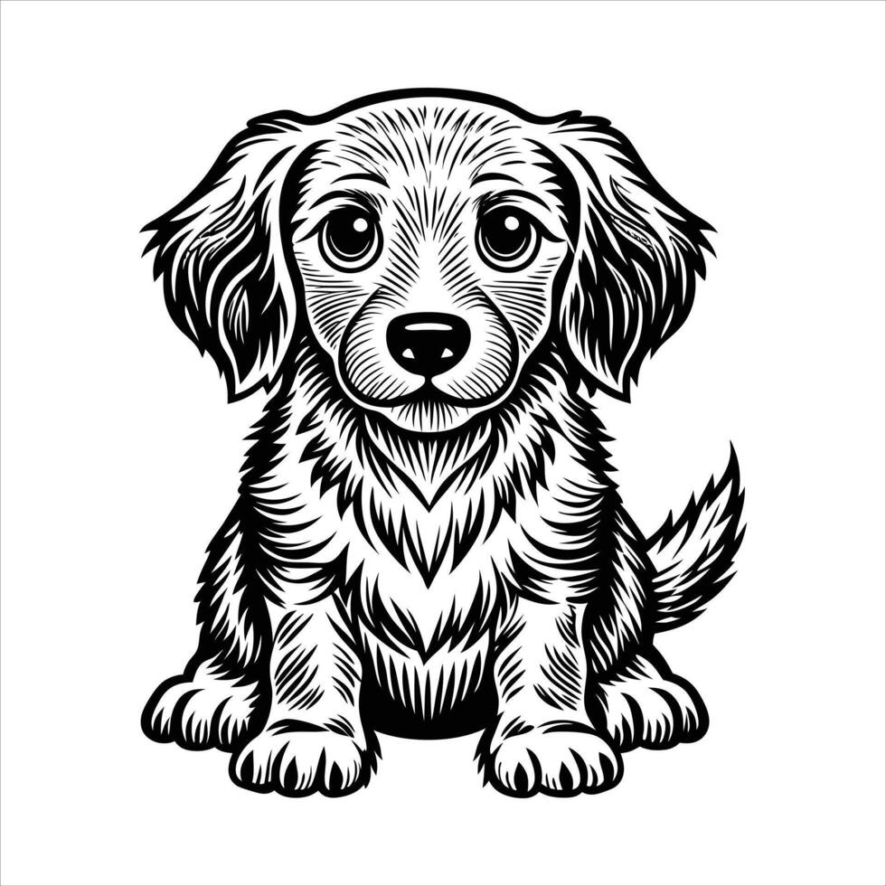 Adorable golden retriever vector